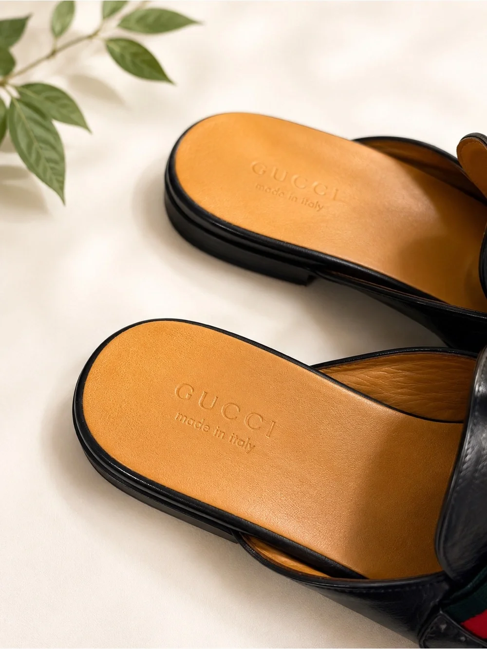 Gucci Princetown Horsebit Leather Mule Slides Black Men’s Size 10 Stripe Italy